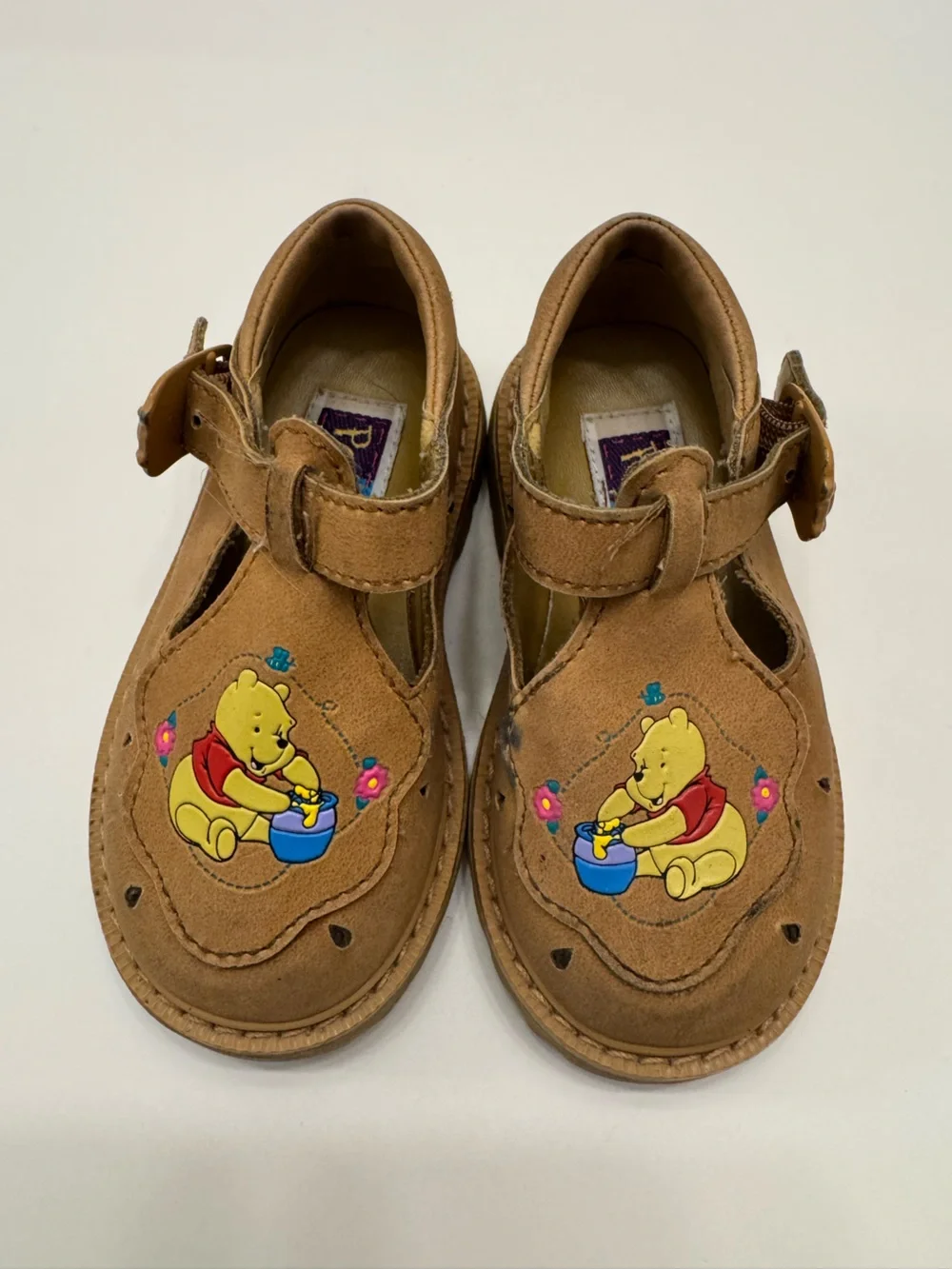 Kids Brown Winnie the Pooh Leather Sandals